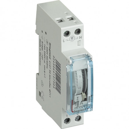 412790 Horloge modulaire journalière Legrand - Avec réserve de marche - Analogique - Cadran vertical - 16A