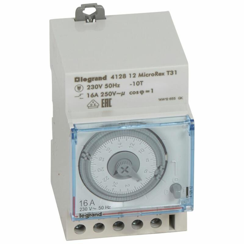 412812 Horloge modulaire journalière Legrand - Sans réserve de marche - Analogique - Cadran horizontal - 16A