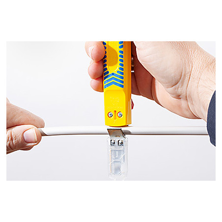 10280 - Couteau à dégainer JOKARI No 28H Secura - Câble 8 à 28 mm - Lame crochet remplaçable + repose doigt