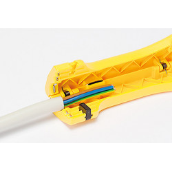 30400 JOKARI Uni Plus - Outil à dégainer et dénuder pour fils et câbles rond Ø8 à 15mm - Butée réglable Droitier / Gaucher