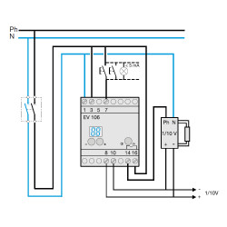 EV106 Hager - Télévariateur pilote 1-10 V avec afficheur - Version standard