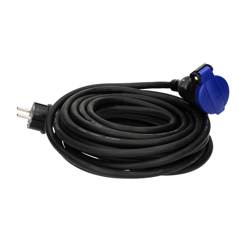 Rallonge électrique 20m étanche IP44 - Câble HO7RNF 3G1,5mm² ultra-résistant