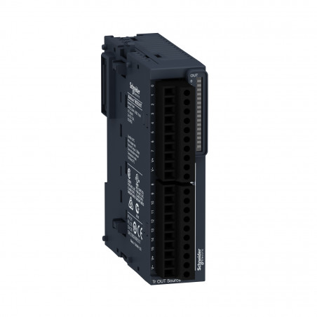 TM3DQ16T Module d'extension Modicon TM3 - 16 sorties TOR - Transistors PNP source - 0,5A - Bornes à vis - Schneider Electric