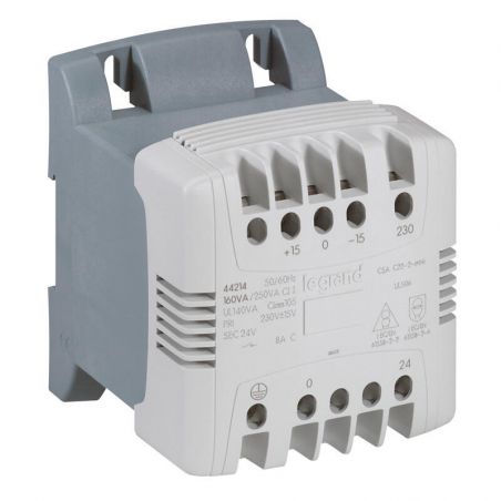 044212 Legrand - Transformateur de commande et sécurité 63VA - Primaire 230 - 400Vca - Secondaire 24Vca - Bornes à vis