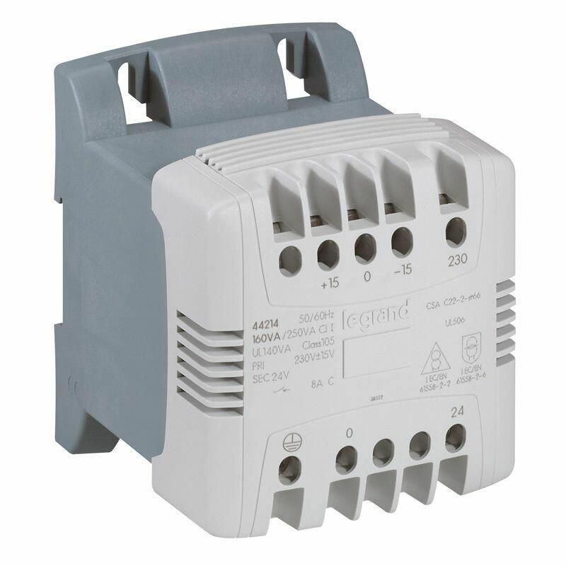 044216 Legrand - Transformateur de commande et sécurité 400VA - Primaire 230 - 400Vca - Secondaire 24Vca - Bornes à vis