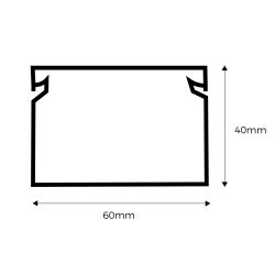 13030CBR Efapel - goulotte électrique blanche (LxH) 60x40mm - Longueur 2 mètres - pour montage en saillie