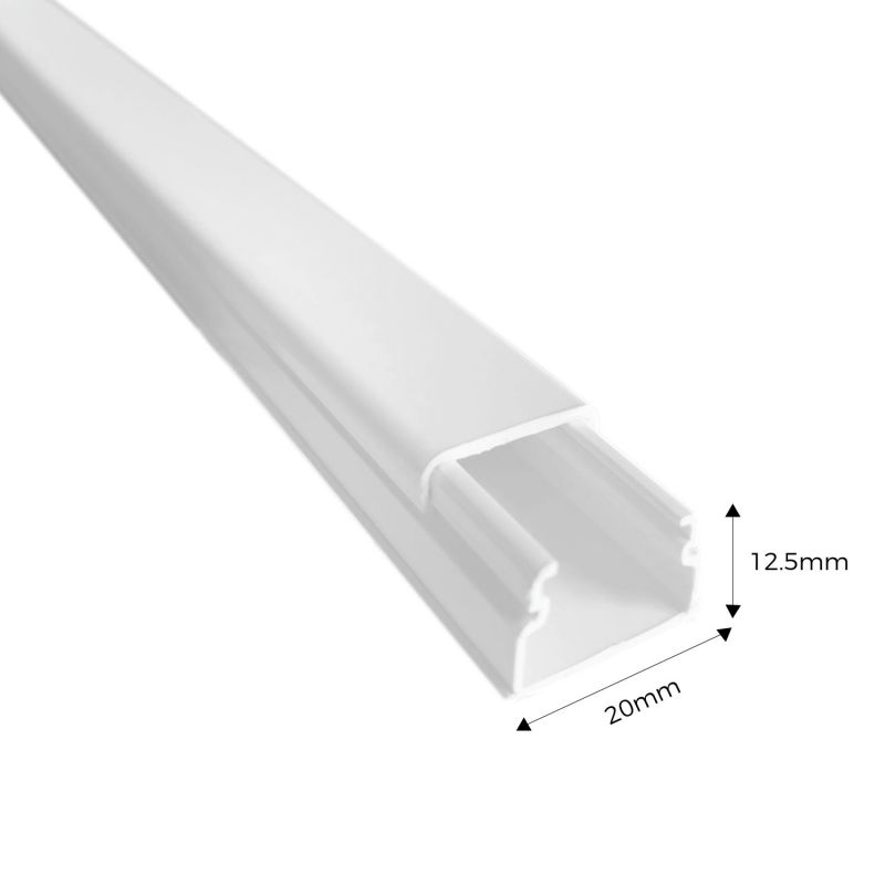 10030CBR Efapel Moulure électrique blanche (LxH) 20x12,5mm - Longueur 2  mètres - pour montage en saillie