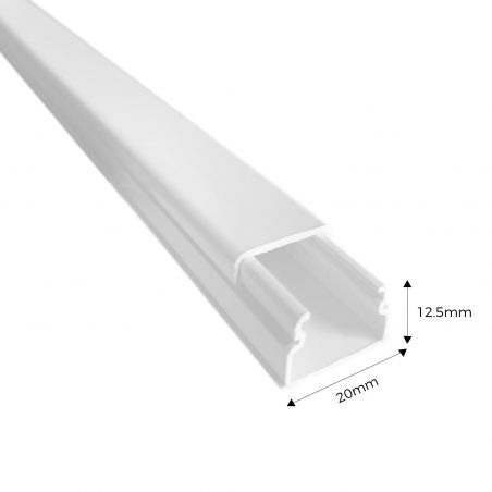 10030CBR Efapel Moulure électrique blanche (LxH) 20x12,5mm - Longueur 2 mètres - pour montage en saillie