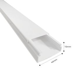 10160CBR Efapel Moulure électrique blanche (LxH) 40x16mm - Longueur 2 mètres - pour montage en saillie