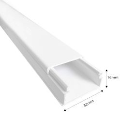 10040CBR Efapel Moulure électrique blanche (LxH) 32x16mm - Longueur 2 mètres - pour montage en saillie