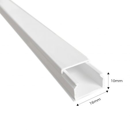 10020CBR Efapel - Moulure électrique blanche (LxH) 16x10mm - Longueur 2 mètres - pour montage en saillie