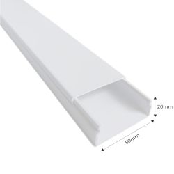 10500CBR Efapel - Moulure électrique blanche (LxH) 50x20mm - Longueur 2 mètres - pour montage en saillie