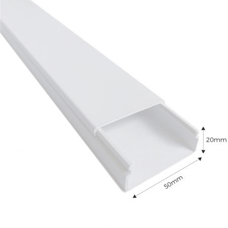 10500CBR Efapel - Moulure électrique blanche (LxH) 50x20mm - Longueur 2 mètres - pour montage en saillie