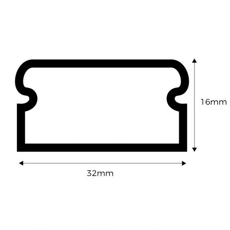 10040CBR Efapel Moulure électrique blanche (LxH) 32x16mm - Longueur 2 mètres - pour montage en saillie