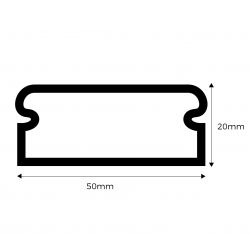 10500CBR Efapel - Moulure électrique blanche (LxH) 50x20mm - Longueur 2 mètres - pour montage en saillie