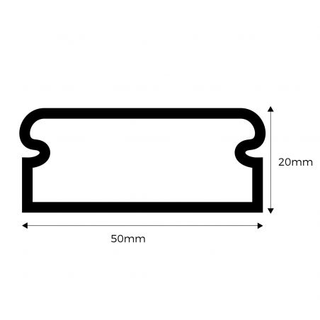 10500CBR Efapel - Moulure électrique blanche (LxH) 50x20mm - Longueur 2 mètres - pour montage en saillie