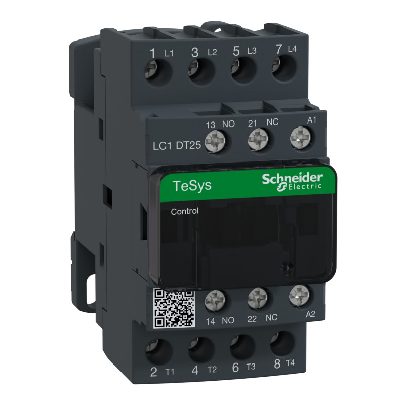 LC1DT25P7 Schneider - Contacteur tétrapolaire - 4NO - 25A - Bobine 230Vca - Vis étrier - Tesys LC1DT2