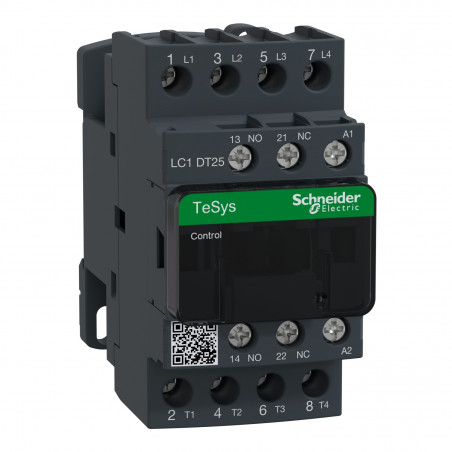 LC1DT25P7 Schneider - Contacteur tétrapolaire - 4NO - 25A - Bobine 230Vca - Vis étrier - Tesys LC1DT2