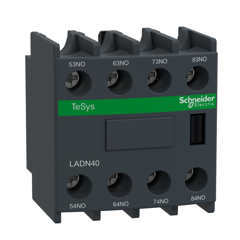 LADN40 Schneider - Bloc de contacts auxiliaires 4NO - Montage Frontal - à vis - TeSys D