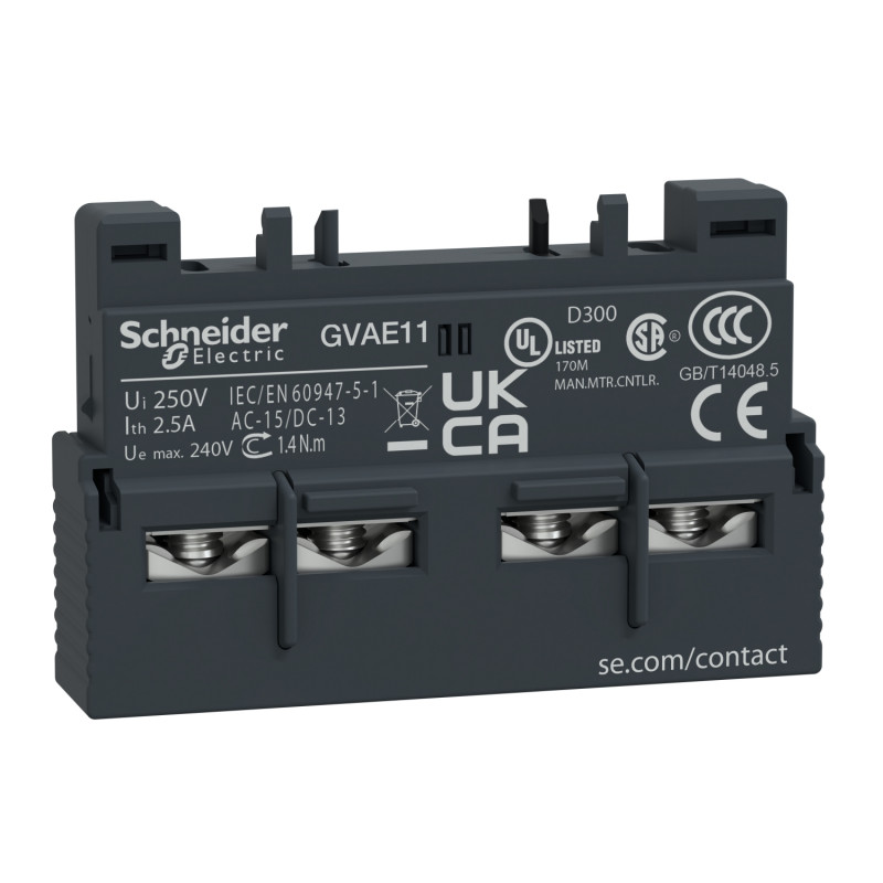 GVAE11 Schneider TeSys GV - contact auxiliaire instantanés pour disjoncteur moteur - 1NO+1NF