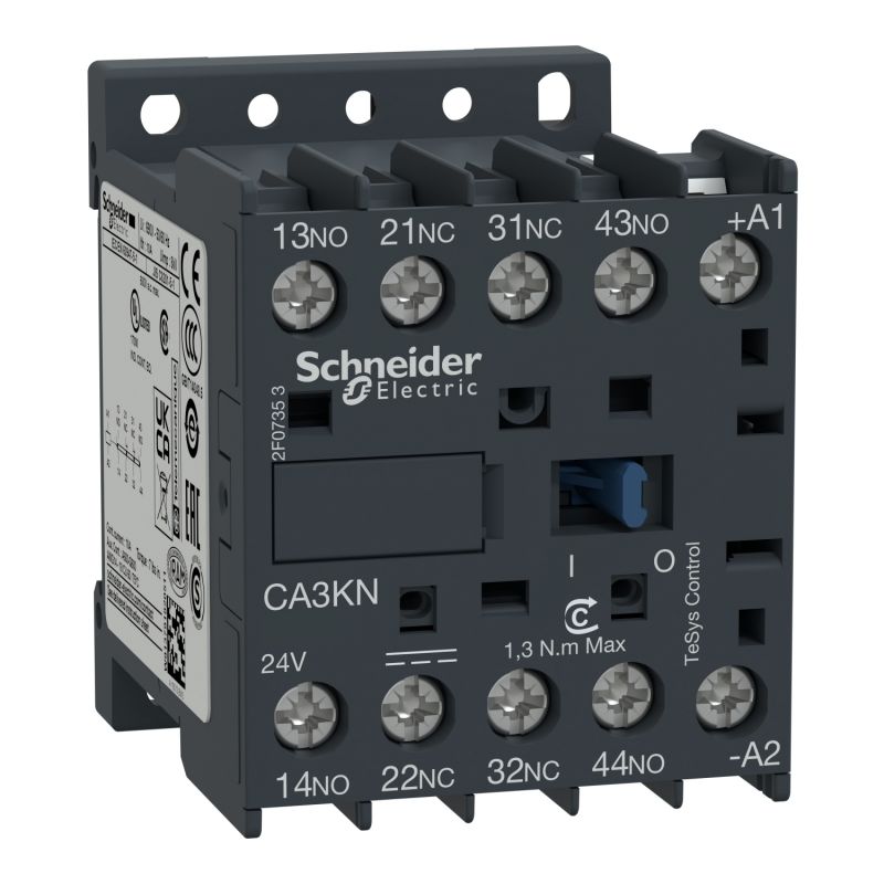 CA3KN223BD Schneider - Contacteur tétrapolaire - 2NO+2NF - 10A - Bobine 24Vcc - Auto - CA3KN