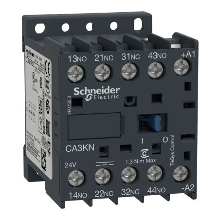 CA3KN223BD Schneider - Contacteur tétrapolaire - 2NO+2NF - 10A - Bobine 24Vcc - Auto - CA3KN