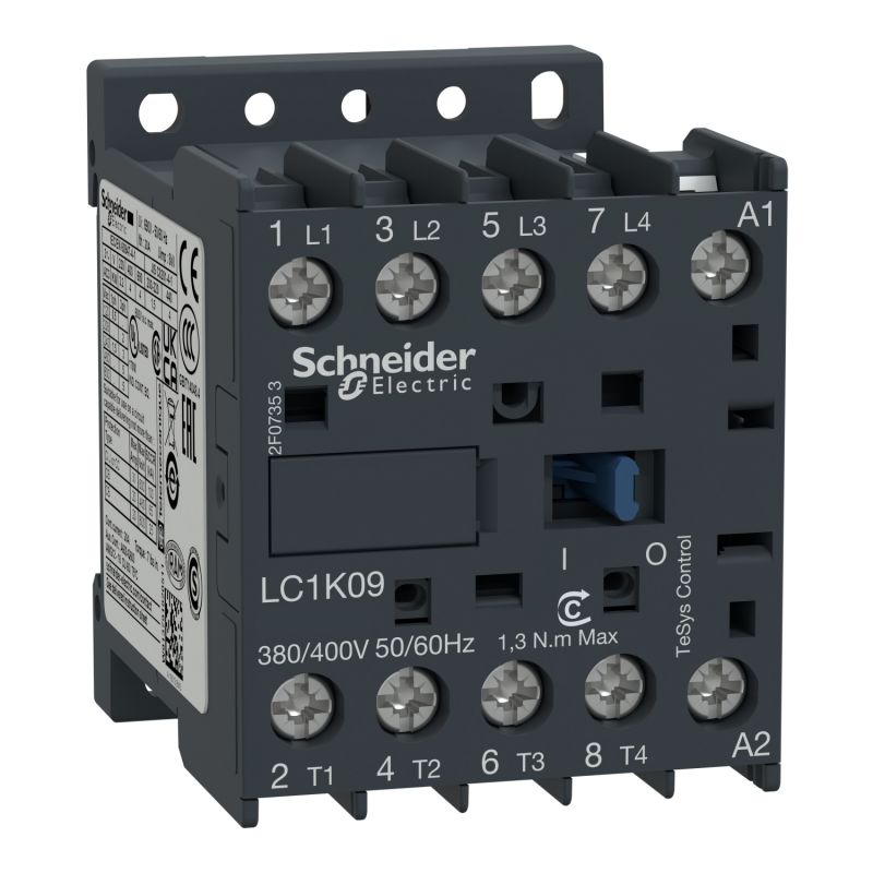 LC1K09004B7 Schneider - Mini contacteur tétrapolaire - 4NO - 20A - Bobine 24Vca - Vis