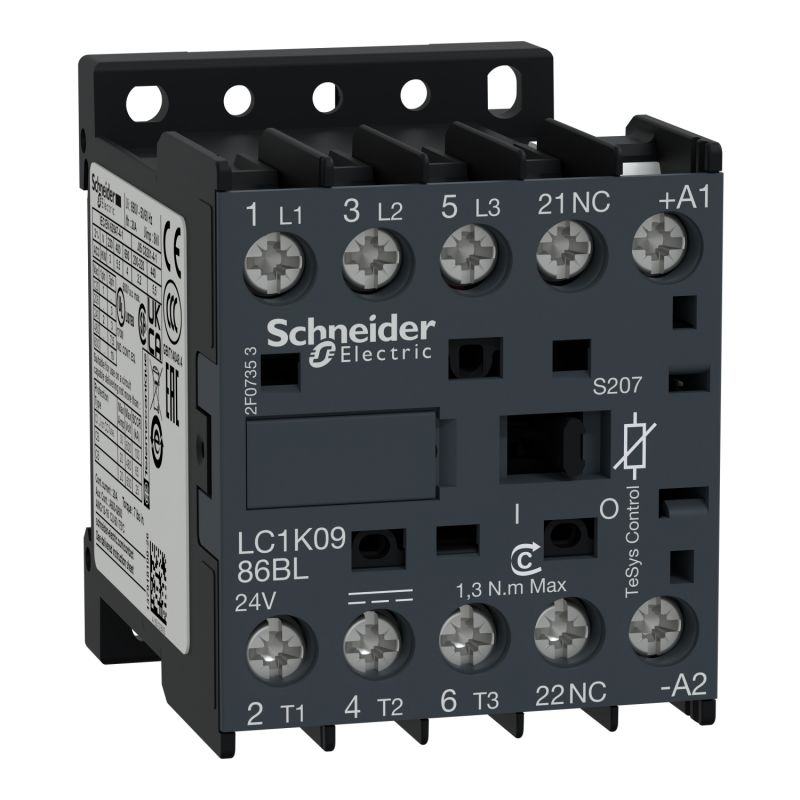 LC1K0986BLS207 Schneider - Mini contacteur tétrapolaire - 2NO+2NF - 20A - Bobine 24Vcc - Cosse