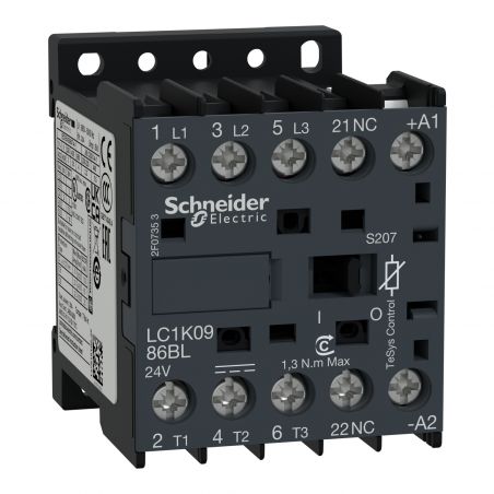 LC1K0986BLS207 Schneider - Mini contacteur tétrapolaire - 2NO+2NF - 20A - Bobine 24Vcc - Cosse