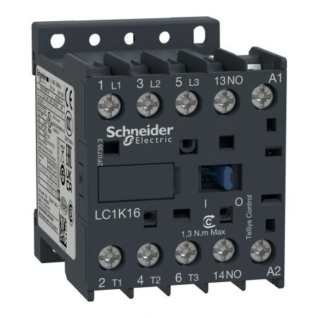 LC1K1601B7 Schneider - Mini contacteur tripolaire - 3NO - 16A - Bobine 24Vca - Vis
