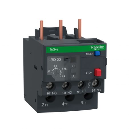 LRD03 Schneider - Relais de protection thermique moteur 0,25 à 0,4A - TeSys LRD - pour contacteur LC1D09 à LC1D38