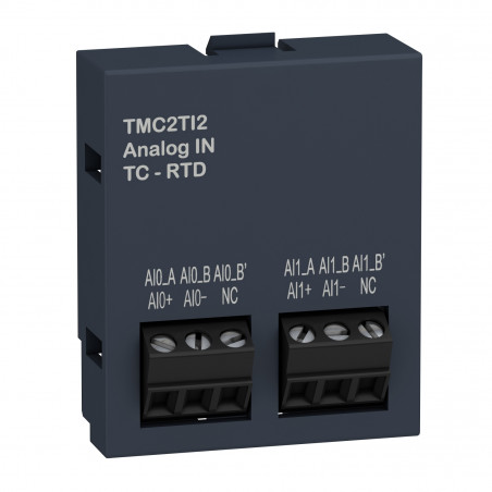 TMC2TI2 Cartouche 2 entrées température type K.J.R.S.B.E.T.N.C PT100-PT1000-NI100-NI1000 - Modicon M221