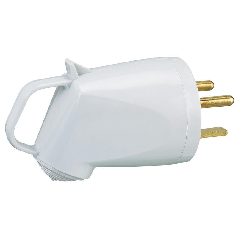 055852 - Fiche électrique male Legrand 2P+T 32A 380V - Sortie droite à terre plate