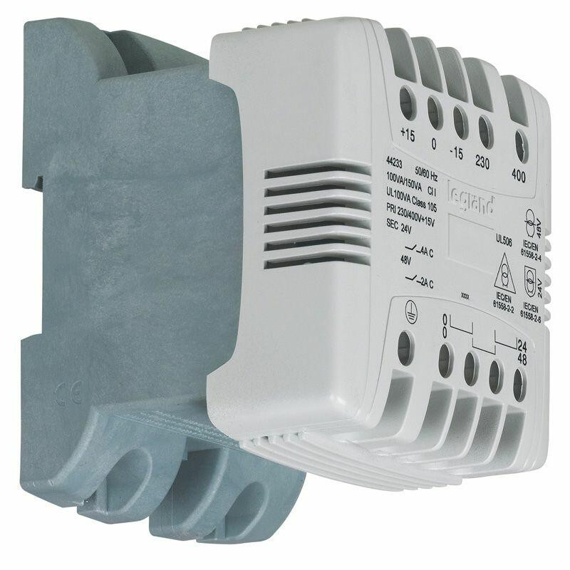 044231 Legrand - Transformateur de commande et sécurité 40VA  - Primaire 230/400Vca - Secondaire 24/48Vca - Bornes à vis