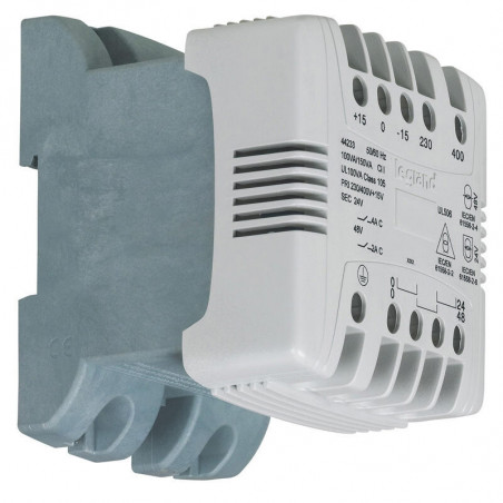 044263 Legrand - Transformateur de séparation des circuits 100VA - Primaire 230V 400V - Secondaire 115V 230V - Bornes à vis