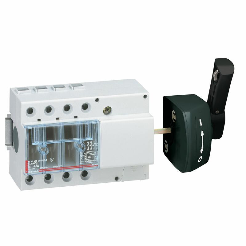 022518 Legrand - Interrupteur sectionneur tétrapolaire Vistop 63A - 4P - avec commande latérale par poignée noire
