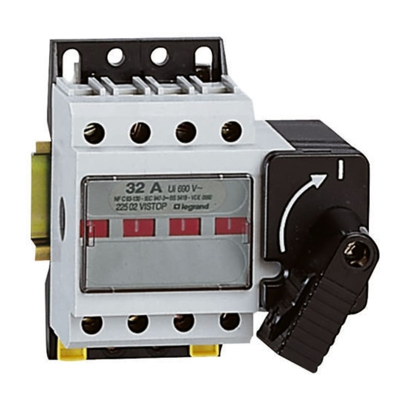 Interrupteur de sectionneur de courant continu 800 V 32 A 4 modules LEGRAND  414224