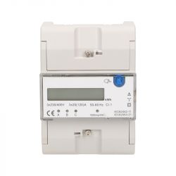 Compteur électrique triphasé 120A - 5 modules - Avec écran LCD rétro-éclairé
