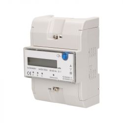Compteur électrique triphasé 120A - 5 modules - Avec écran LCD rétro-éclairé