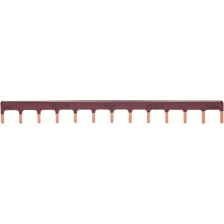 KB163P Hager - Peigne d'alimentation phase - 1P - Brun - 63A - 10mm² - 13 modules