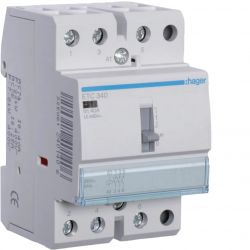 ETC340 Hager - Contacteur jour nuit triphasé 40A - 3NO- Bobine 230V - pour chauffe eau triphasé