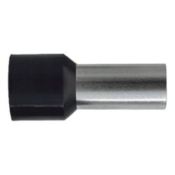 Sachet de 100 embouts de câblage pour fil souple section 25mm² - Noir - collerette isolante