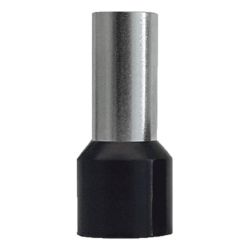 Sachet de 100 embouts de câblage pour fil souple section 25mm² - Noir - collerette isolante