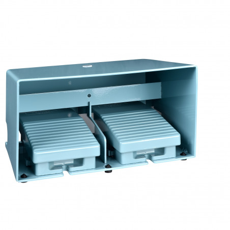XPEM3100D Schneider - Interrupteur à pied double - Avec capot - Métal - Contact 2NO+2NF - Preventa Harmony XPEM