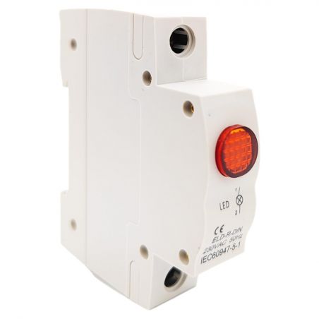 Voyant modulaire rouge LED pour tableau électrique - Tension 230Vac - Montage rail DIN (format disjoncteur)