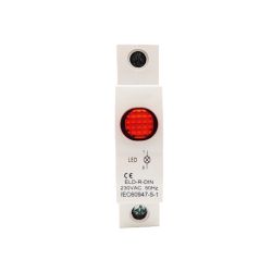 Voyant modulaire rouge LED pour tableau électrique - Tension 230Vac - Montage rail DIN (format disjoncteur)