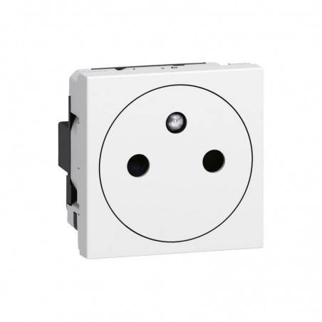 278111L Prise de courant 2P+T affleurante - Blanc - 45x45 clippage direct sur goulotte - Legrand Mosaic
