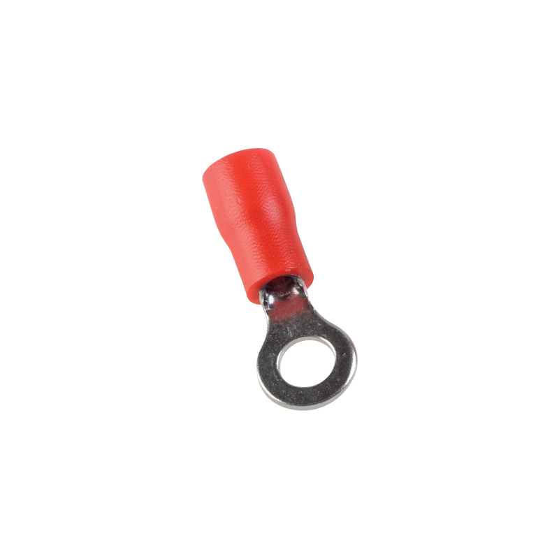 TOL-1.5-6 Sachet de 100 cosses rondes isolées  rouges pour fil 0.25 à 1.5mm² - Trou M6 - Ø 6.4mm - ARVI