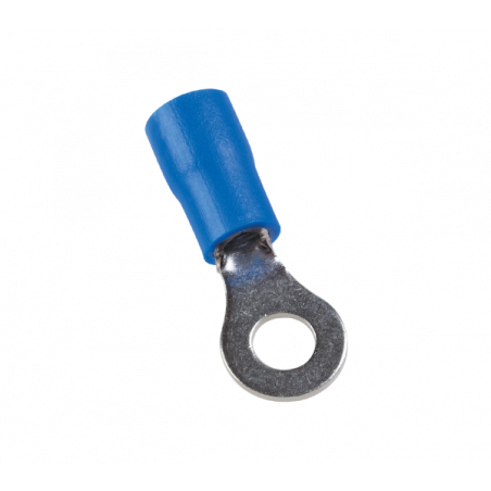 TOL-2.5-6 Sachet de 100 cosses rondes isolées  bleues pour fil 1.5 à 2.5mm² - Trou M6 - Ø 6.4mm - ARVI