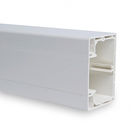 11020CBR Goulotte appareillable 45x45 EFAPEL 100x50mm - 1 compartiment - Blanc - Longueur 2m (carton de 16m)